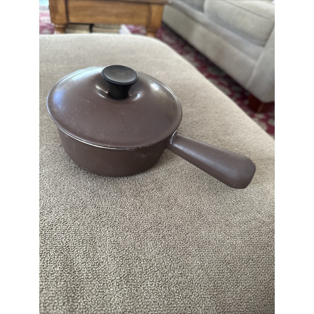 Vintage Le Creuset Sauce Pan #14 France Cast Iron With Lid Hollow Handle (TD)